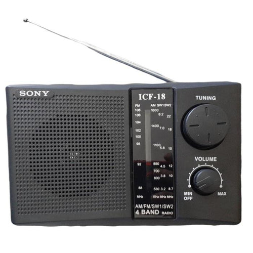 Radio Sony Pequeño Icf-18 Corriente Y Baterias, Negro – Centro Hogar