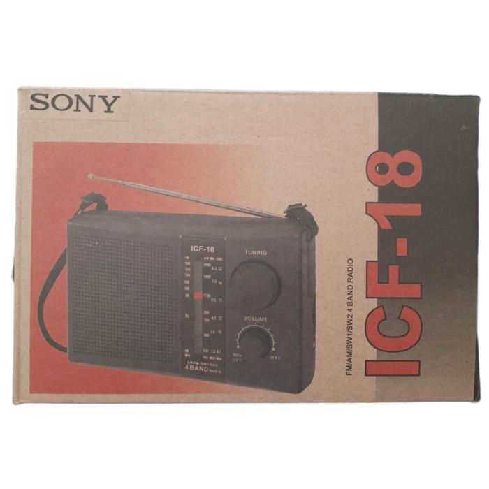 Radio Sony Pequeño Icf-18 Corriente Y Baterias, Negro